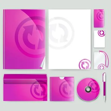 Corporate identity template with color elements. Vector company business styl Stock Illustration