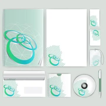 Corporate identity template with color elements. Vector company business styl Illustrazione stock