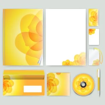 Corporate identity template with color elements. Vector company business styl イラスト素材