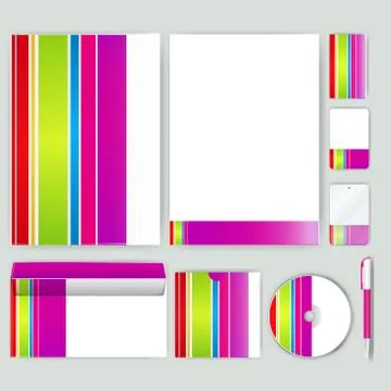 Corporate identity template with color elements. Vector company business styl Stock Illustration