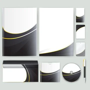 Corporate identity template with color elements. Vector company business styl Illustrazione stock