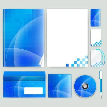 Corporate identity template with color elements. Vector company business styl Illustrazione stock