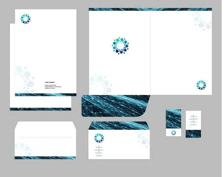 Corporate identity template design, visual marketing brand, business identity Stock Illustration