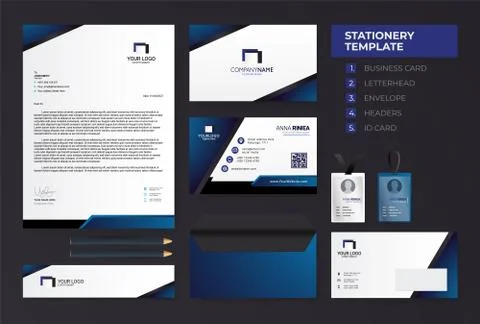 Corporate identity template with digital elements. Business Stationery vector Stock Illustration