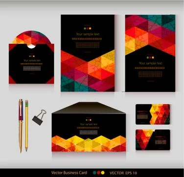 Corporate Identity. Vector templates. Geometric pattern. Stock Illustration