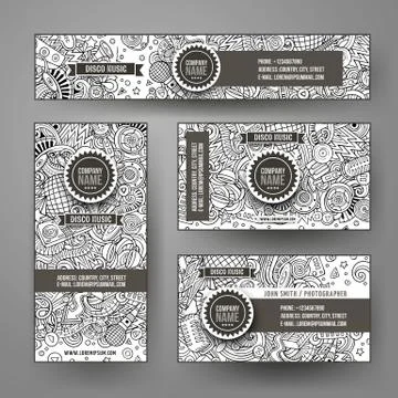 Corporate Identity vector templates set design with doodles hand Stock Illustration