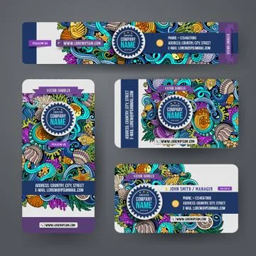 Corporate Identity vector underwater lif templates set Illustrazione stock