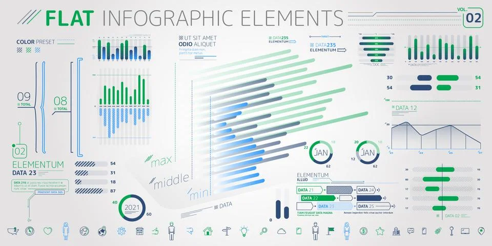 Corporate Infographic Elements Collection Stock Illustration