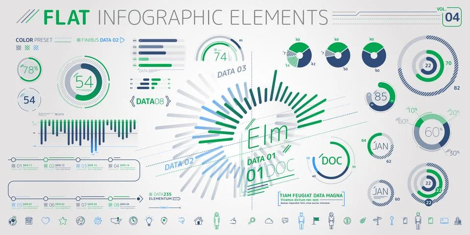 Corporate Infographic Elements Collection Stock Illustration
