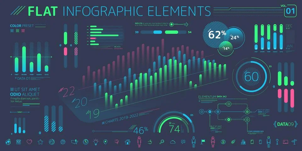 Corporate Infographic Elements Collection Stock Illustration