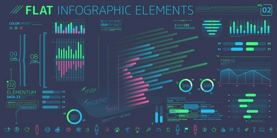 Corporate Infographic Elements Collection Stock Illustration