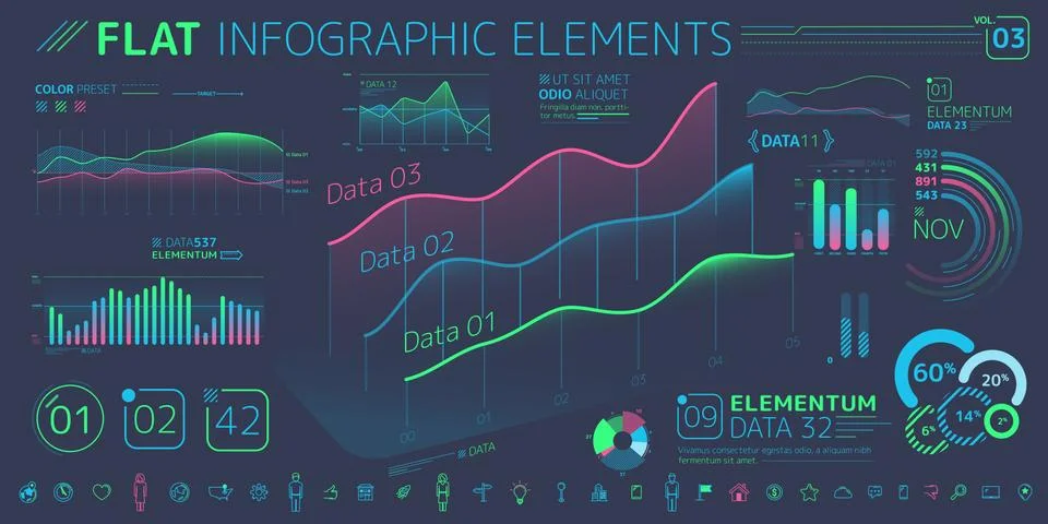 Corporate Infographic Elements Collection Stock Illustration