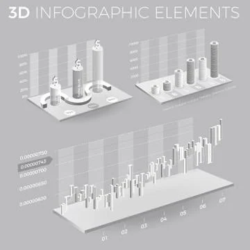 Corporate Infographic Elements In Gray And White Stockillustratie
