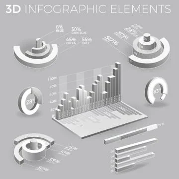 Corporate Infographic Elements In Gray And White Stockillustratie