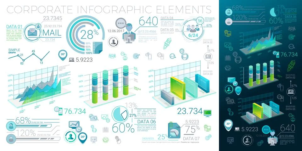 Corporate Infographic Elements Stock Illustration