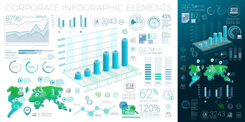 Corporate Infographic Elements Stock Illustration