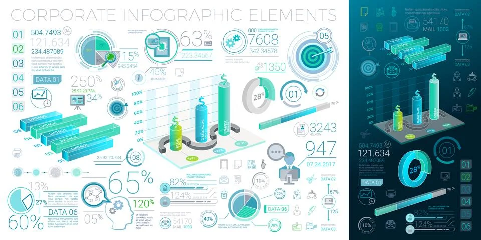 Corporate Infographic Elements Stock Illustration