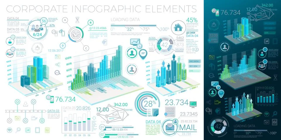 Corporate Infographic Elements Stock Illustration