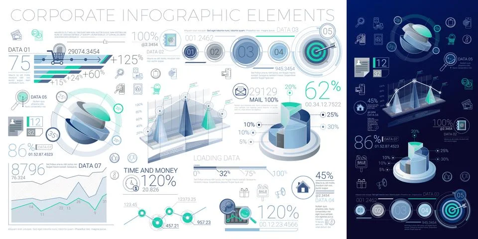 Corporate Infographic Elements Stock Illustration