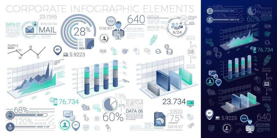 Corporate Infographic Elements Stock Illustration