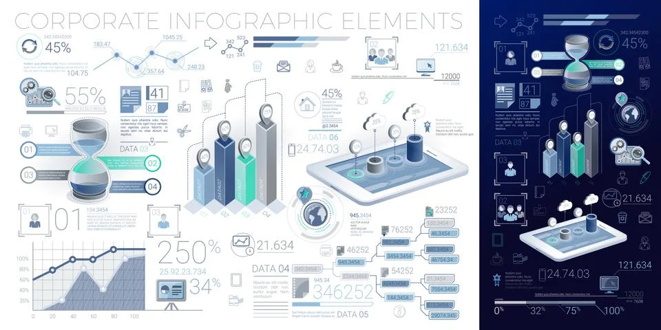 Corporate Infographic Elements Stock Illustration