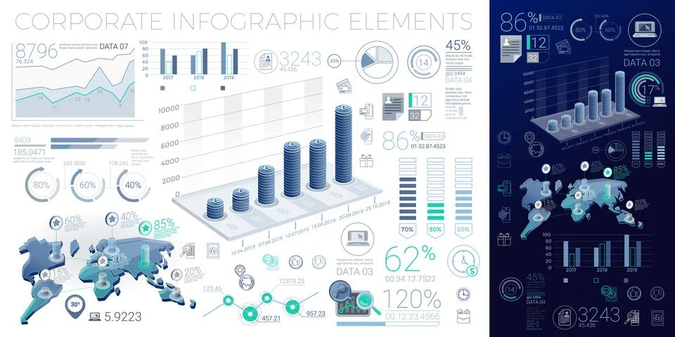 Corporate Infographic Elements Stock Illustration