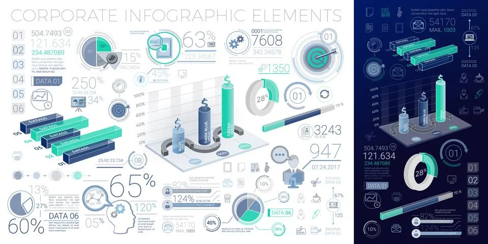 Corporate Infographic Elements Stock Illustration