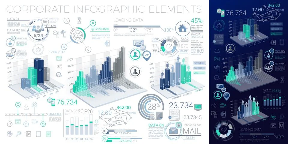 Corporate Infographic Elements イラスト素材