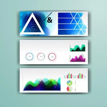 Corporate infographic template with color elements. Vector company business s Stock Illustration