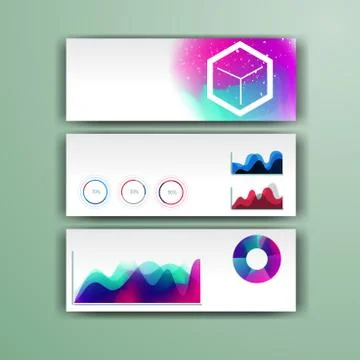 Corporate infographic template with color elements. Vector company business s Stock Illustration