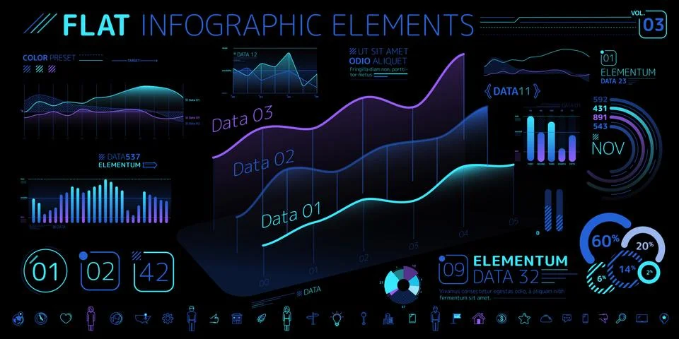 Corporate Infographic Vector Elements Collection Stockillustratie