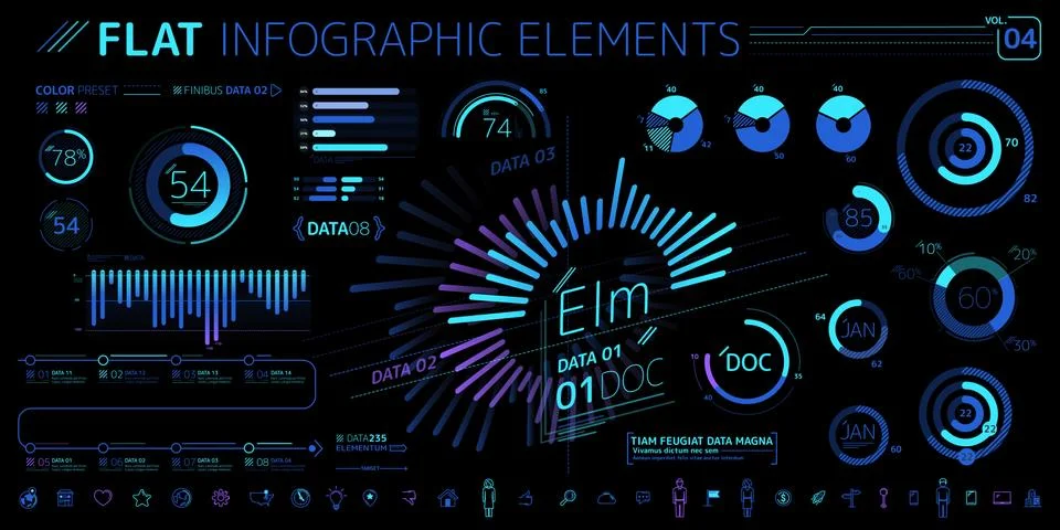 Corporate Infographic Vector Elements Collection Illustrazione stock