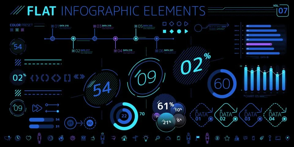 Corporate Infographic Vector Elements Collection Stock Illustration