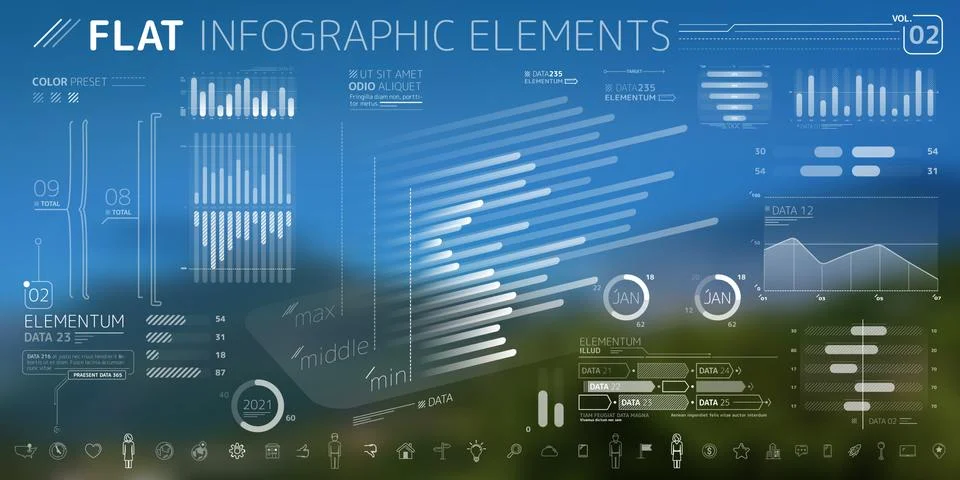 Corporate Infographic Vector Elements Collection 스톡 일러스트
