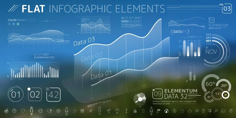Corporate Infographic Vector Elements Collection Illustrazione stock