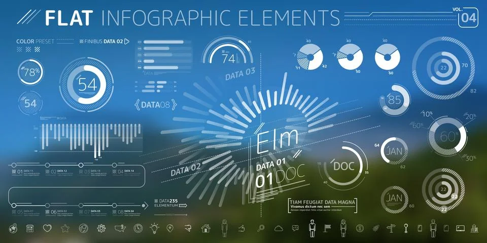 Corporate Infographic Vector Elements Collection 스톡 일러스트