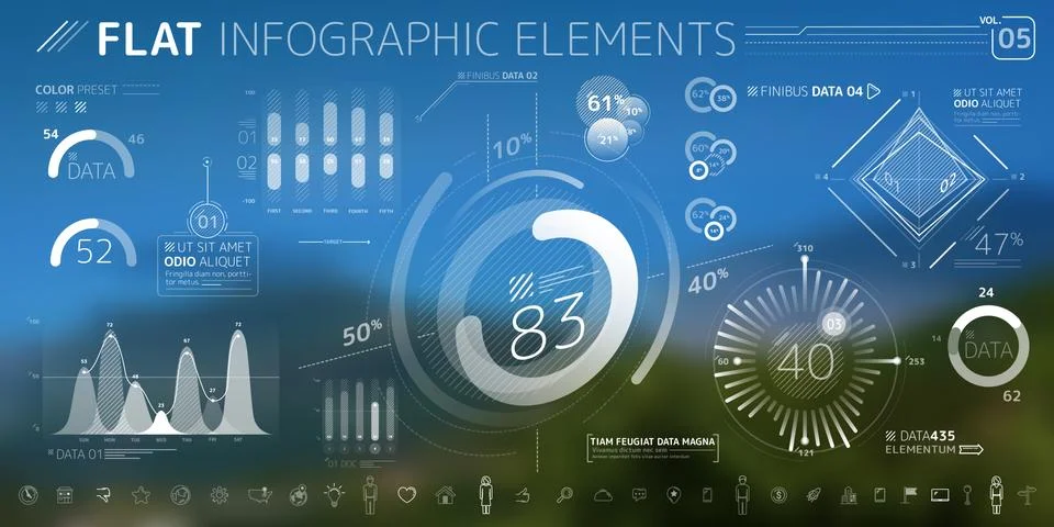 Corporate Infographic Vector Elements Collection Stock Illustration