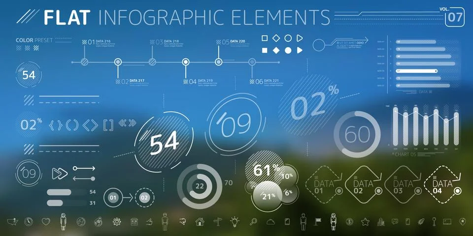 Corporate Infographic Vector Elements Collection Illustrazione stock