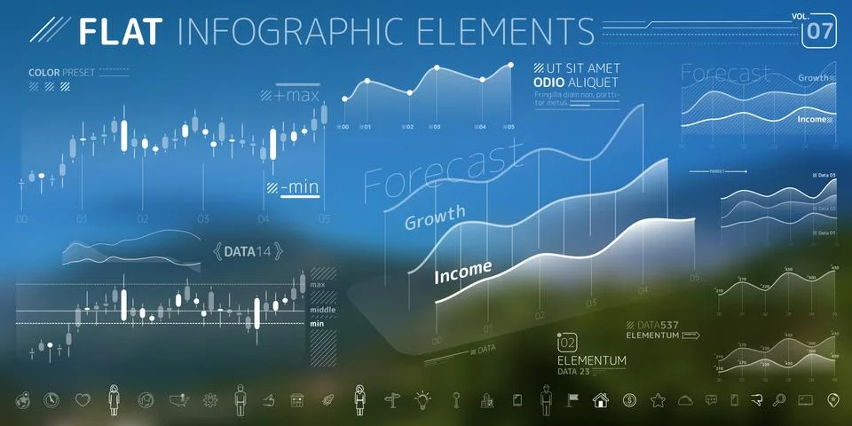 Corporate Infographic Vector Elements Collection Stock Illustration