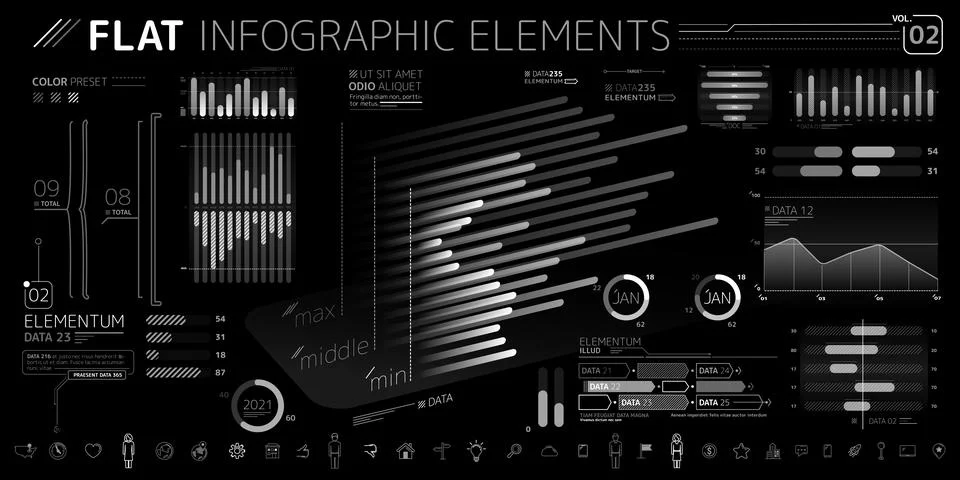 Corporate Infographic Vector Elements Collection Stock Illustration