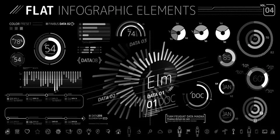 Corporate Infographic Vector Elements Collection Stock Illustration