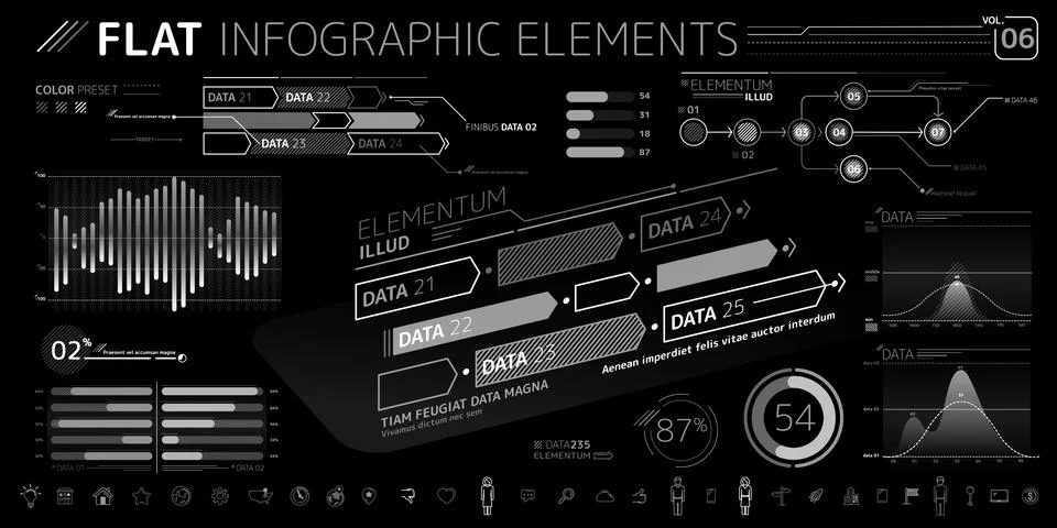 Corporate Infographic Vector Elements Collection Stock Illustration