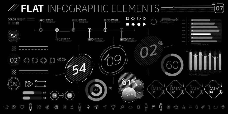Corporate Infographic Vector Elements Collection 스톡 일러스트