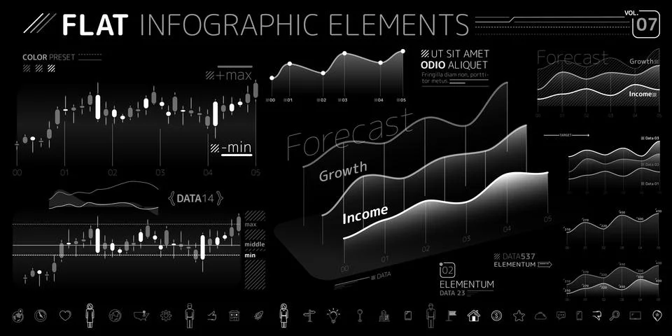 Corporate Infographic Vector Elements Collection Stock Illustration