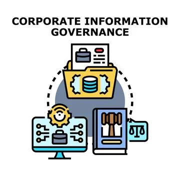 Corporate information governance strategy regulating digital data Stock Illustration