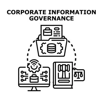 Corporate information governance strategy regulating digital data Stock Illustration