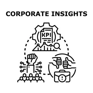 Corporate insights and key performance indicator analysis Stock Illustration