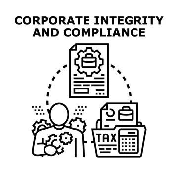Corporate integrity and compliance concept for business management Stock Illustration