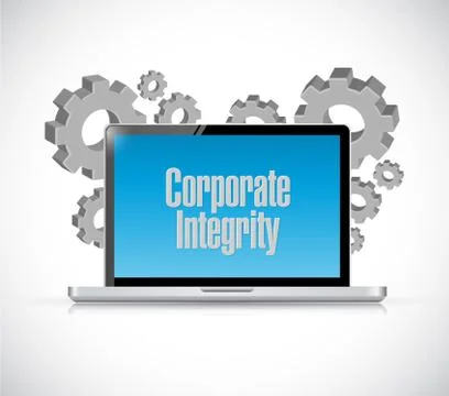 Corporate integrity isolated computer sign Stock Illustration