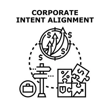 Corporate intent alignment for business growth strategy Stock Illustration